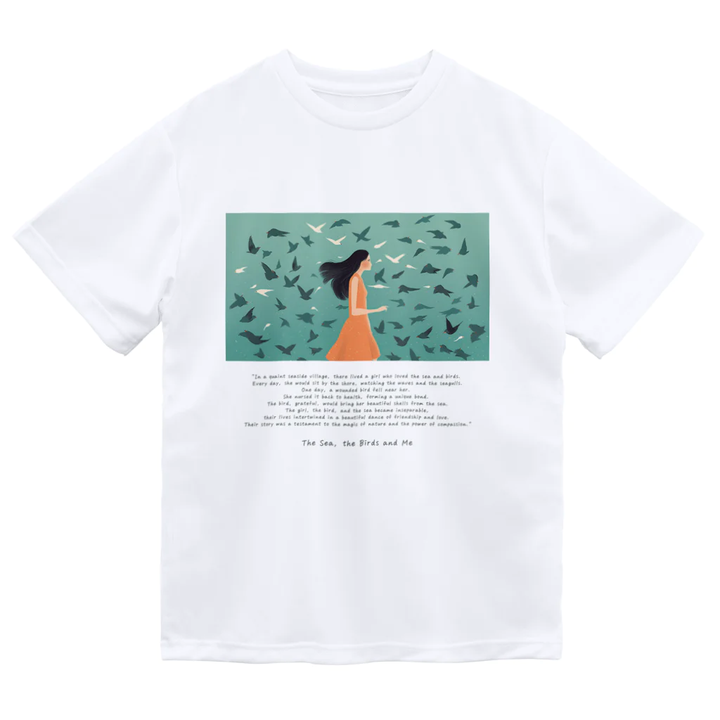 鳥救うSUZURIの『うみ、とり、わたし』【寄付付き商品】 Dry T-Shirt