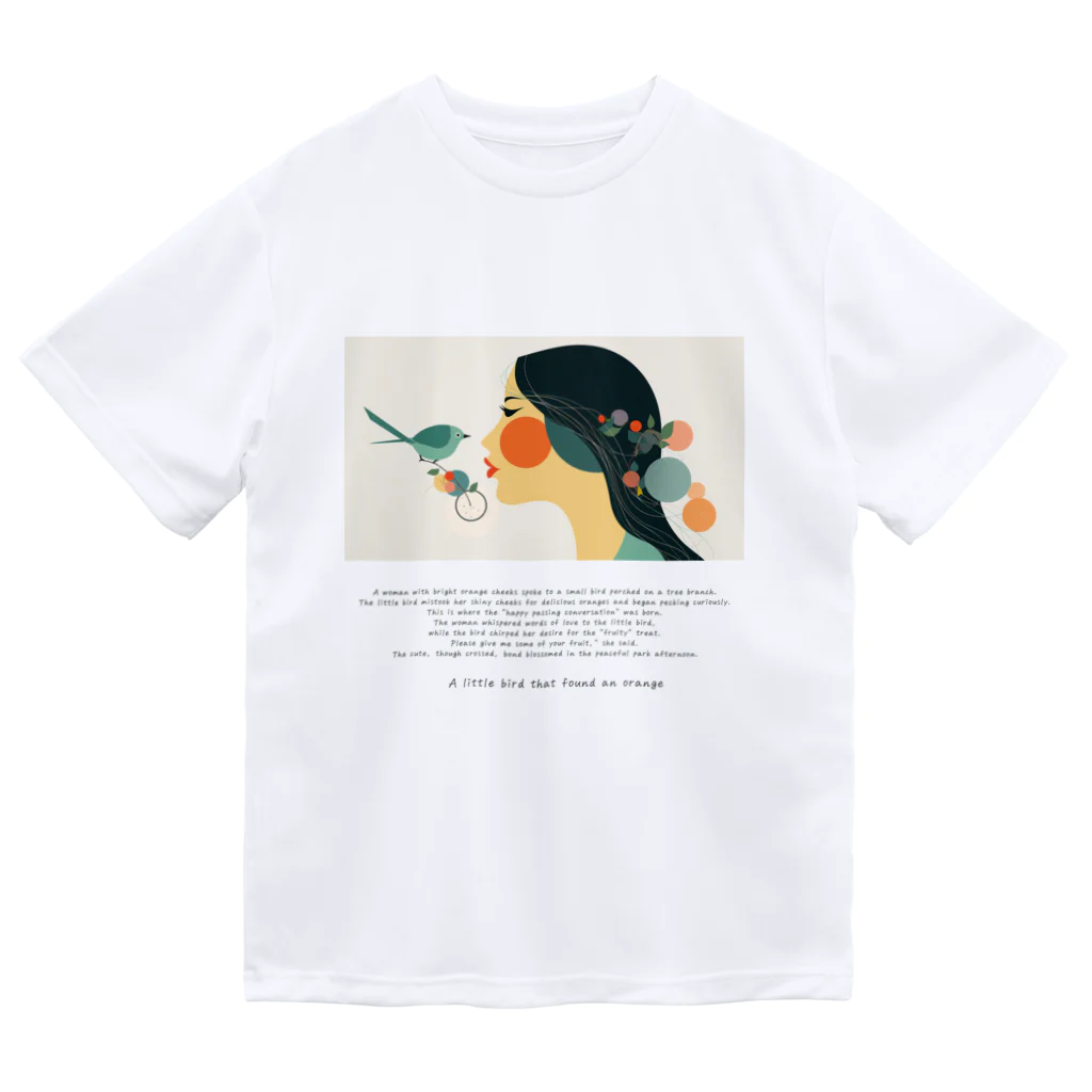 鳥救うSUZURIの『こんなところにオレンジ』【寄付付き商品】 Dry T-Shirt