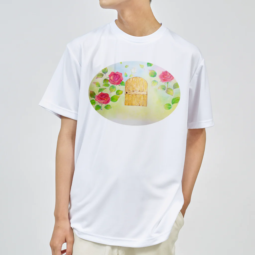 aquamarine_mintの「Frodの庭」ローズガーデン 薔薇園 扉 花園 ドライTシャツ
