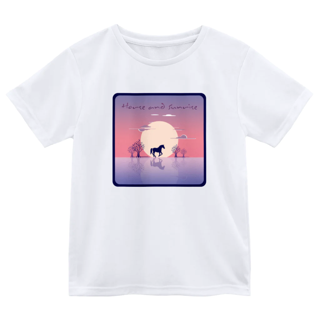 CharmyraのHorse and Sunrise　ladies Dry T-Shirt