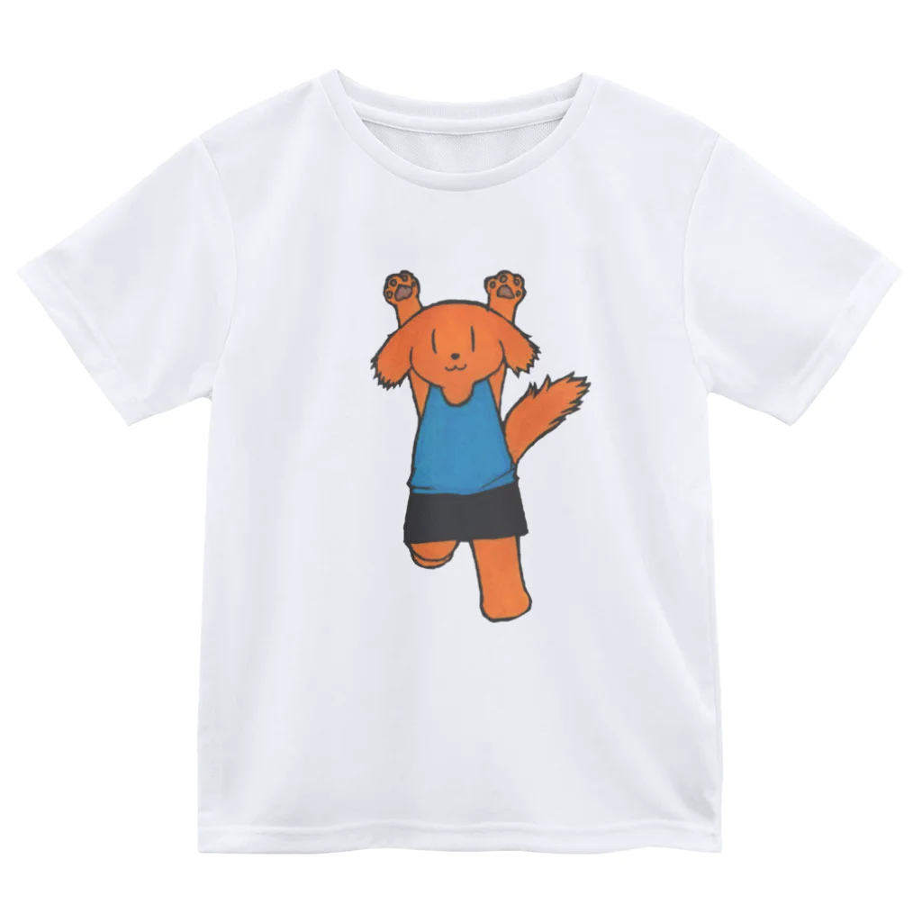 猫会議のフィットネスわんこ 跳ねる Dry T-Shirt