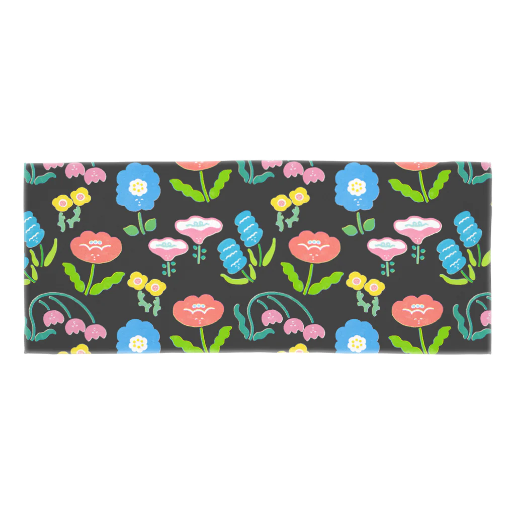おかだひろみ の へんてこランドSHOPのフラワ〜（スミ） Face Towel