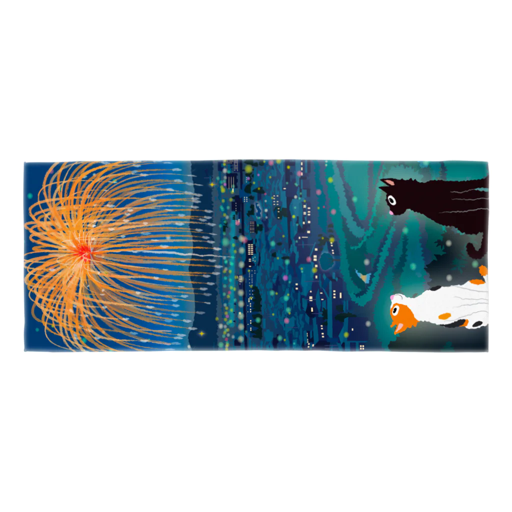 たびねこグッズSHOPのたびねこ /夏の打ち上げ花火/タオル用 Face Towel