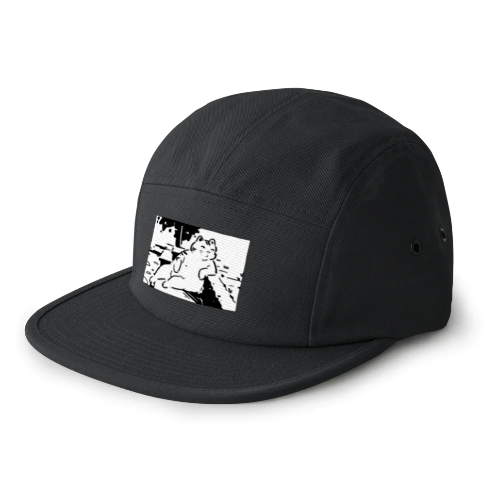 山形屋米店の肘をついてくつろぐ猫 5 Panel Cap