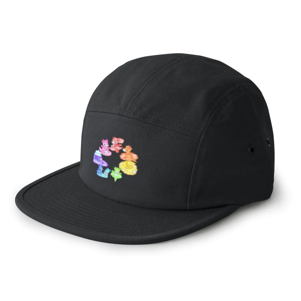 satoayaのアニマルカフェのキャンディードラゴン　虹色 5 Panel Cap