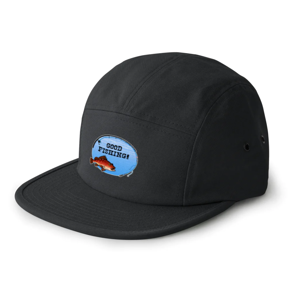 猫と釣り人のカサゴ_1_C 5 Panel Cap