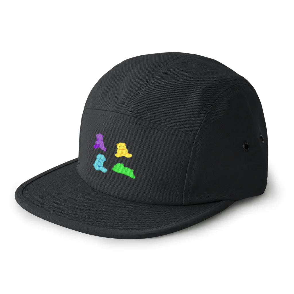 偏光のカラフルくまちゃん 5 Panel Cap