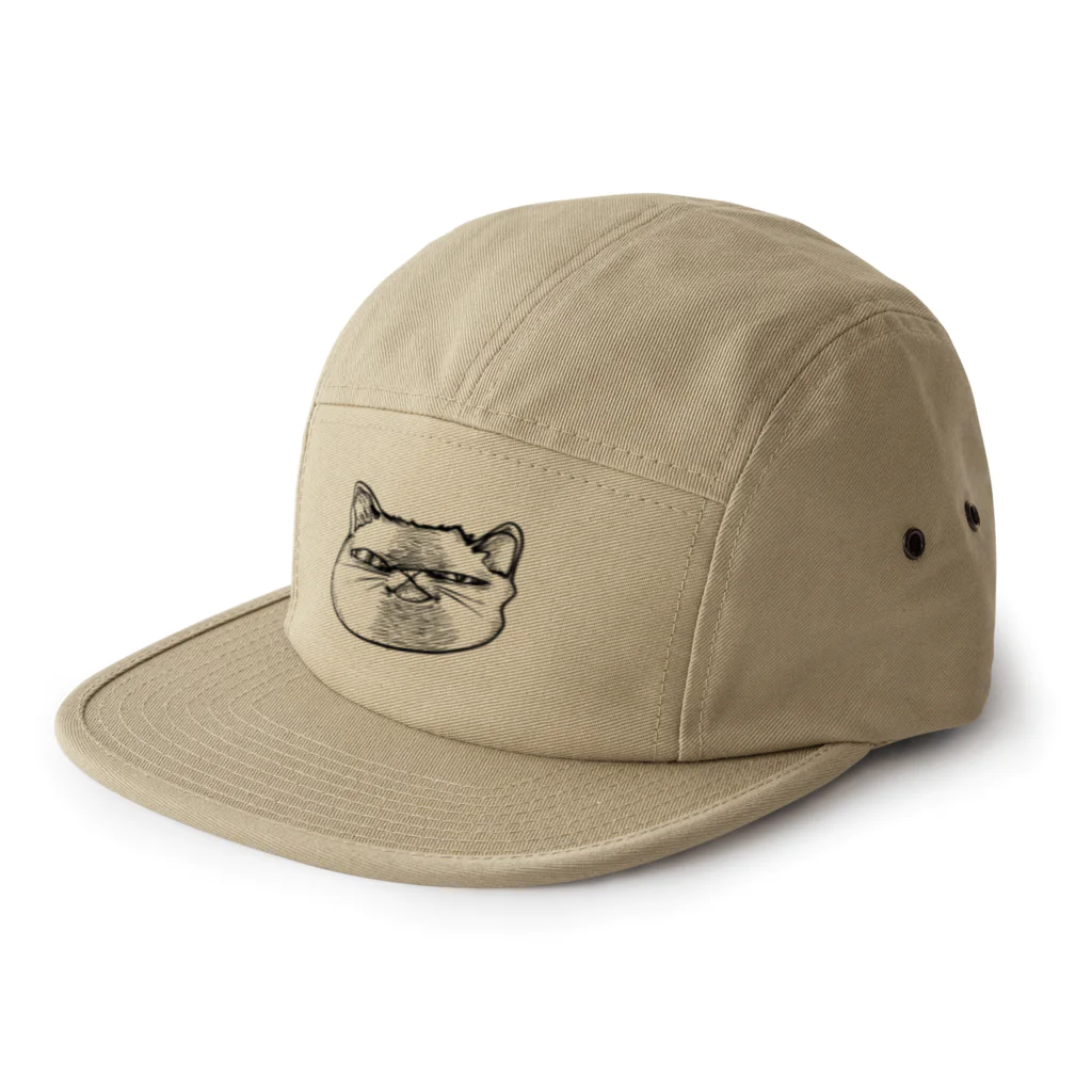 謎モノ店のやばい顔ねこ 5 Panel Cap