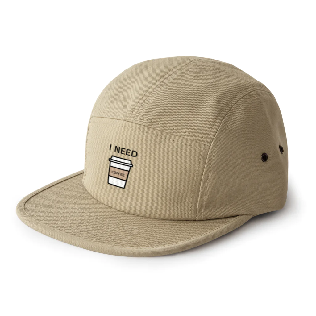 THIS IS NOT DESIGNのI NEED COFFEE 5 Panel Cap