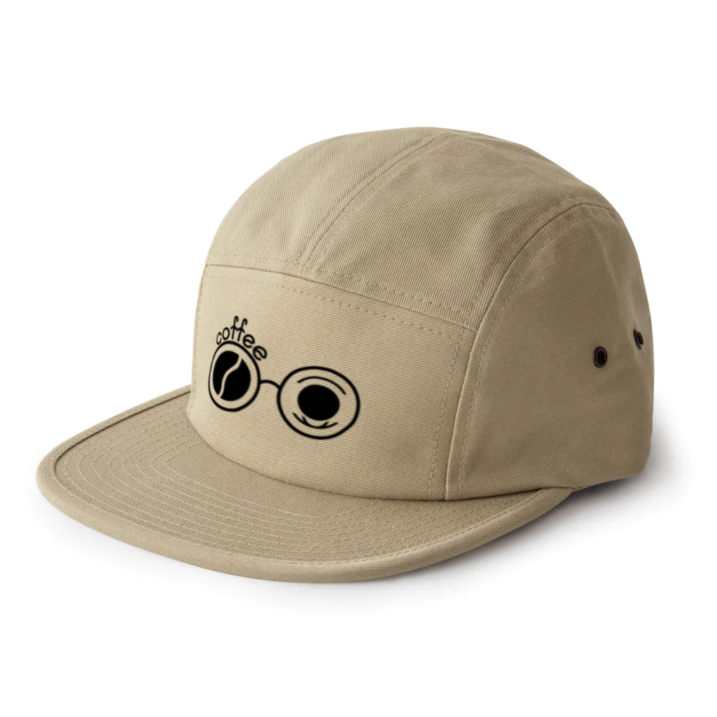 珈琲好きのメガネ女子のm&c  (ロゴブラック)  5 Panel Cap