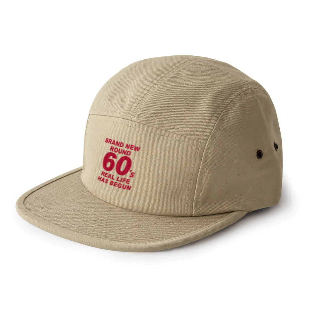 キッズモード某のROUND60 / 還暦＆アラ還を軽やかにすごすロゴ 5 Panel Cap