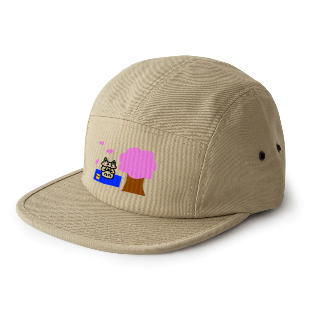 yumizakuraのお花見タヌキツネ 5 Panel Cap