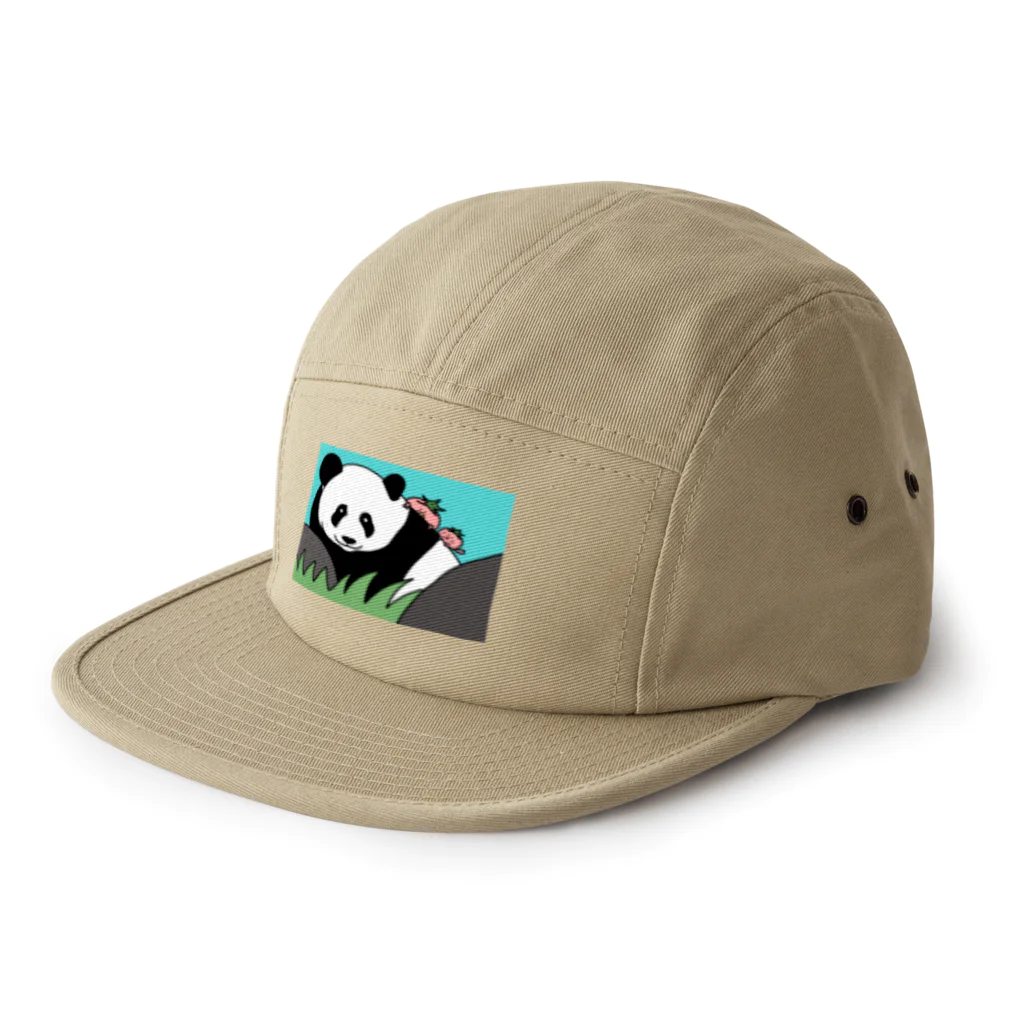 やつはし農園のパンダとパー子ともち太 5 Panel Cap