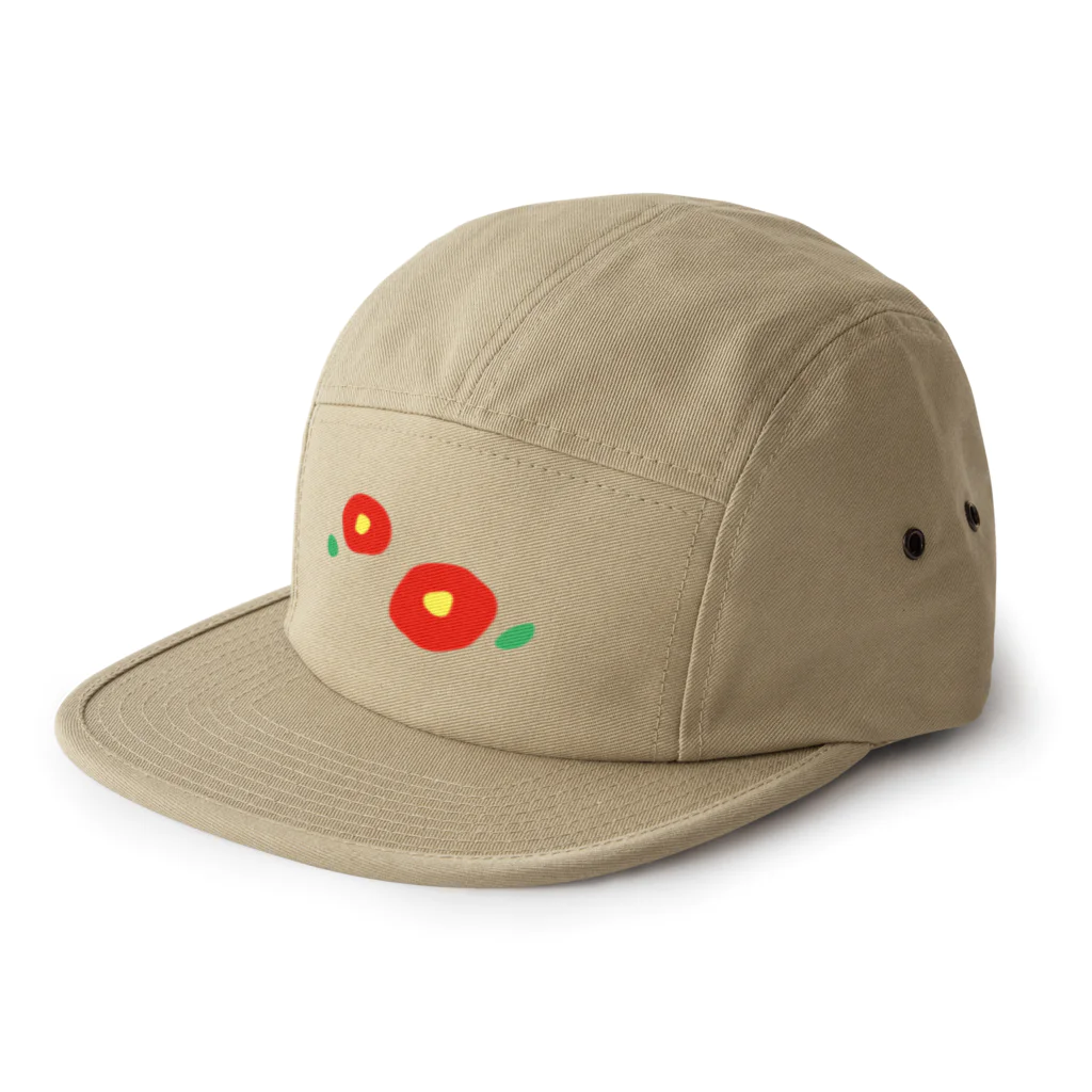 kozukuzukzの椿（赤ふたつ） 5 Panel Cap