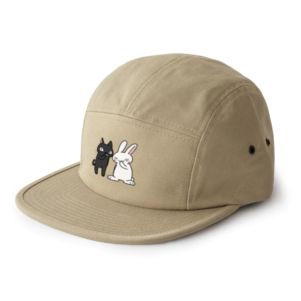 シシシFRIENDSのシシシうさぎ&シシシくろねこ 5 Panel Cap