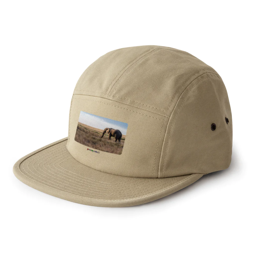 paweyetailの大草原の大きなゾウ 5 Panel Cap