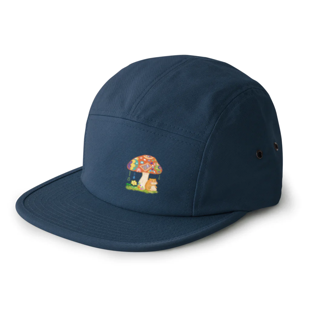 まえださきのハムちゃんの雨やどり 5 Panel Cap