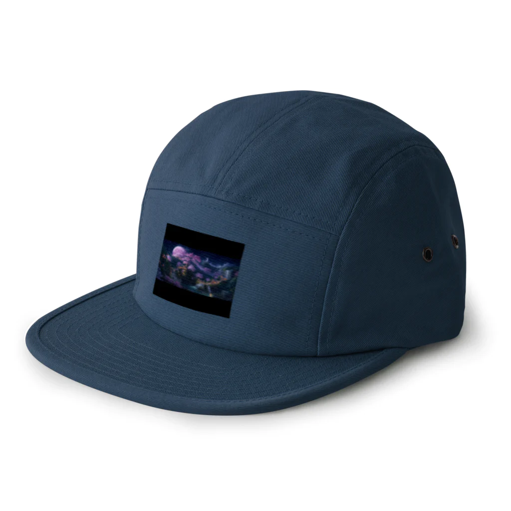 ココロ葉shopの古風な夜桜 5 Panel Cap