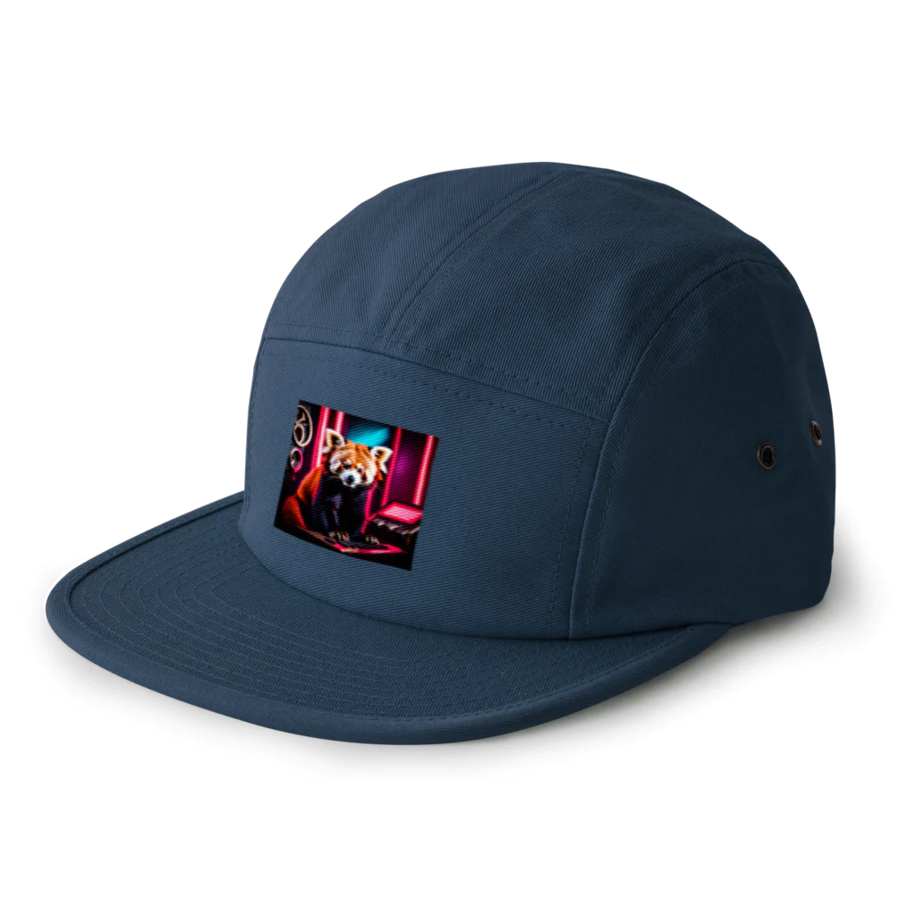 SERIY_SHOPのネオンカラーのレッサーパンダ 5 Panel Cap