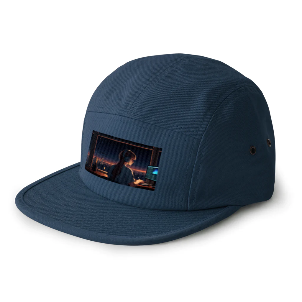 ADOのパソコン作業の女性 5 Panel Cap