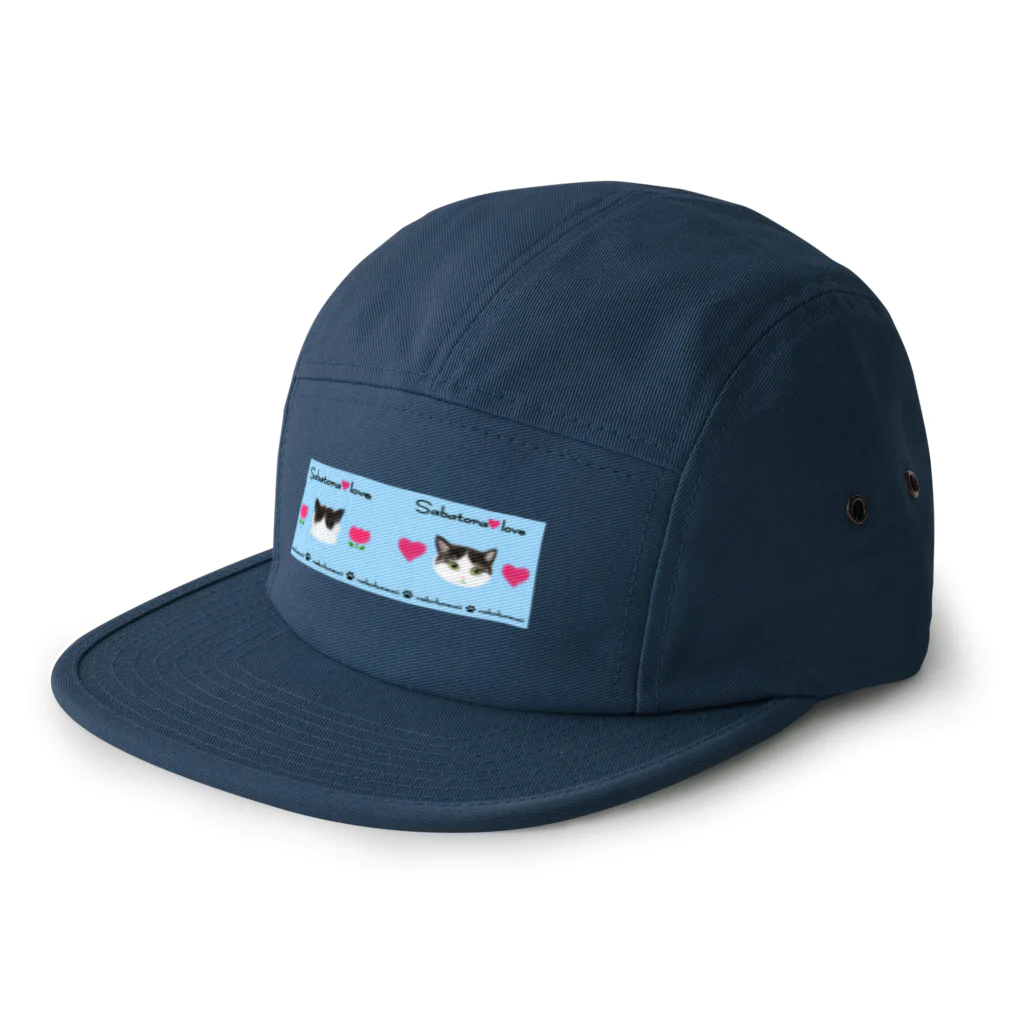 Ａｔｅｌｉｅｒ　Ｈｅｕｒｅｕｘのねこあたまコレクションサバトラ猫　ブルー 5 Panel Cap