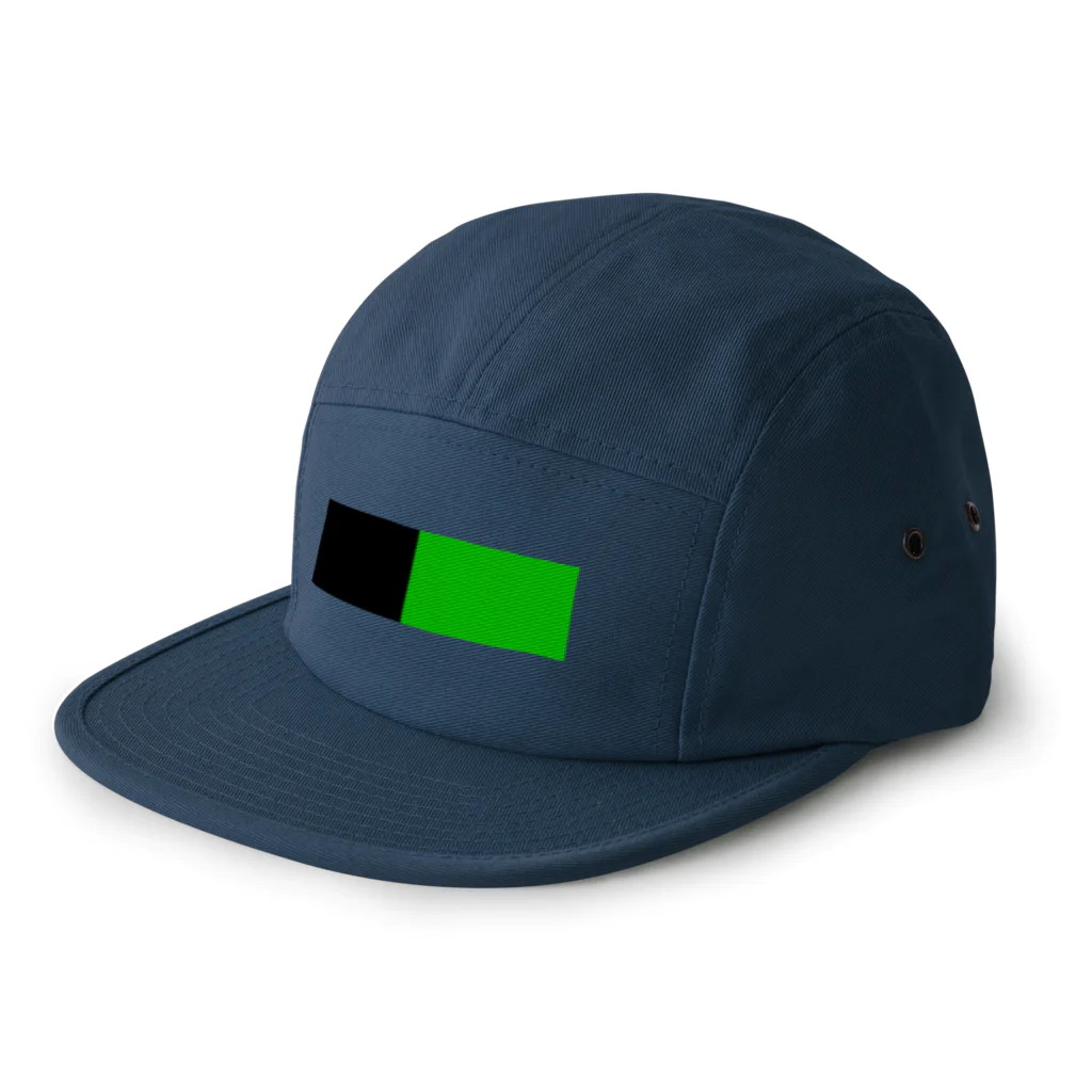 手描きのエトセトラの黒×緑 ２色バイカラー 5 Panel Cap