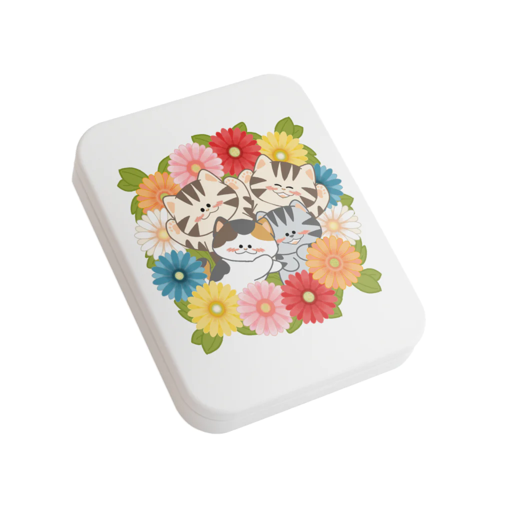 大林ゆこのガーベラと猫 Flat Tin Case