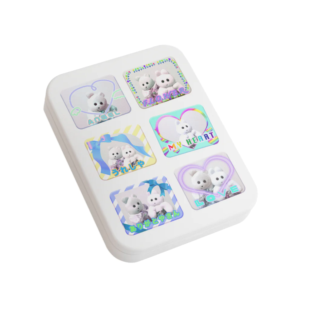 くまきちショップやさんのくまきちペタペタ Flat Tin Case