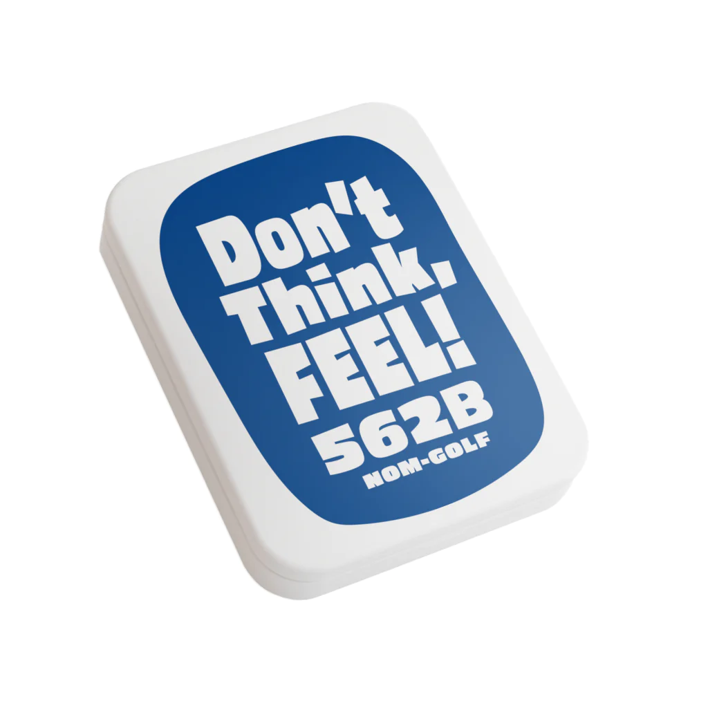 ゴルフバカイラストレーター野村タケオのNOM SHOPのDon't think, FEEL!　フラット缶ケース Flat Tin Case