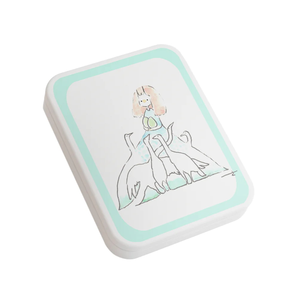 🏖️tobikata.の鳥と女の子のフラット缶ケース Flat Tin Case