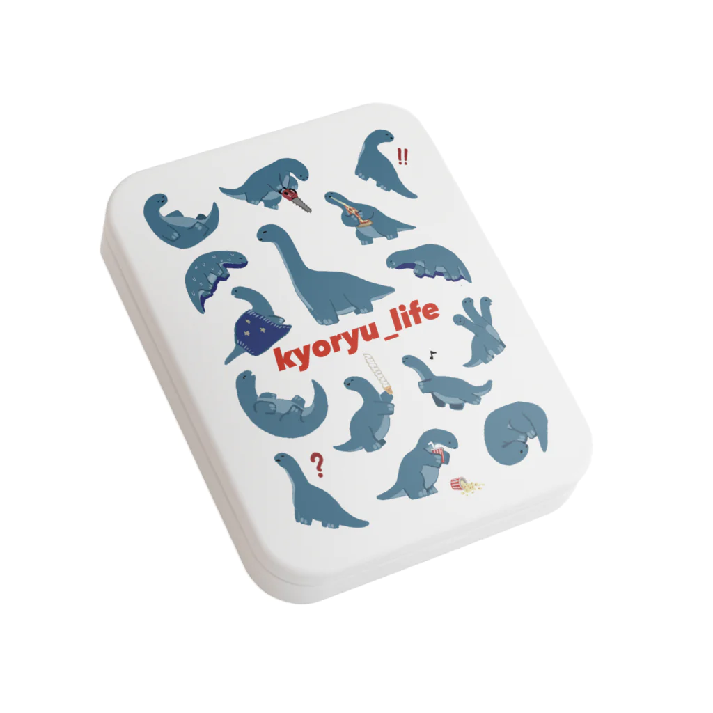 ningen_lifeのkyoryu_life（総柄）/フラット缶ケース Flat Tin Case