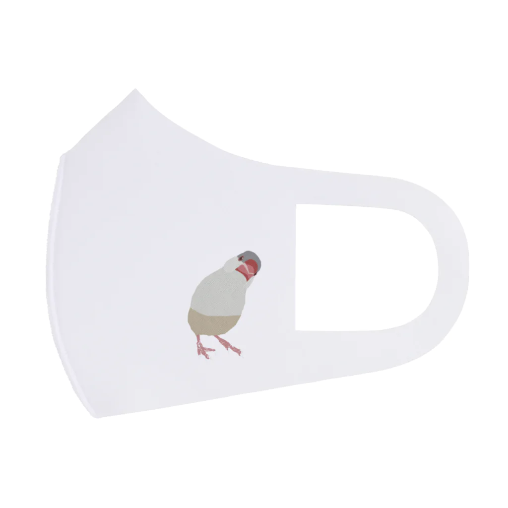 おしゃれぶんちょうのクリームイノ文鳥 フルグラフィックマスク