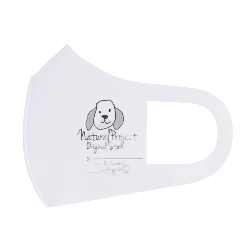 NaturalProjectオリジナルグッズのNaturalProjectグッズ(犬イラスト:透過) Face Mask