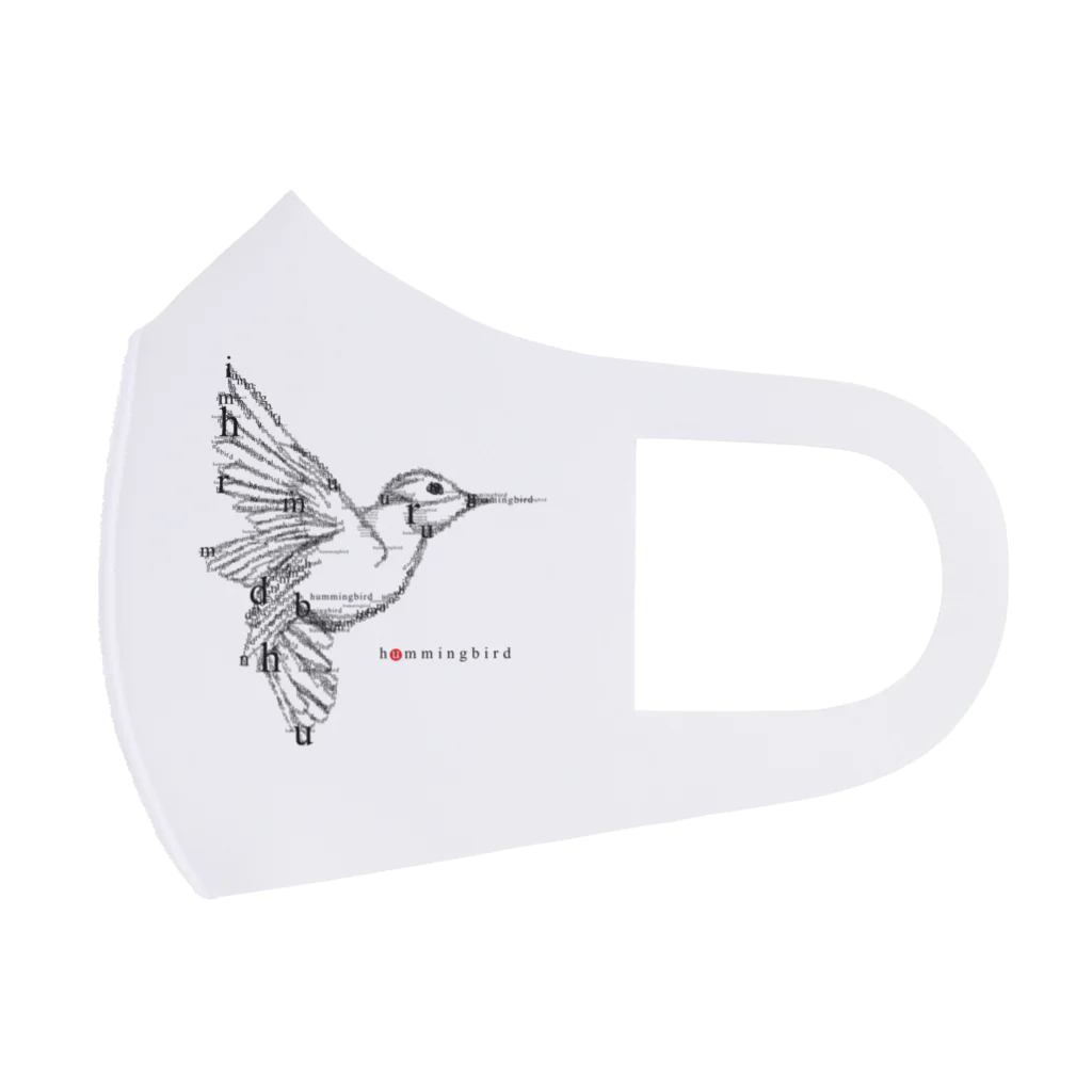 t-shirts-cafeのフォントイラストレーション『hummingbird（ハミングバード・ハチドリ）』 Face Mask