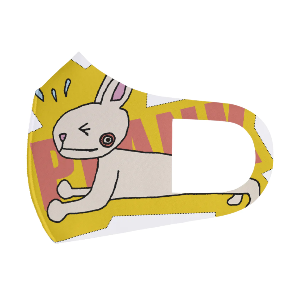 hiyori-art-のプランク筋トレウサギ フルグラフィックマスク