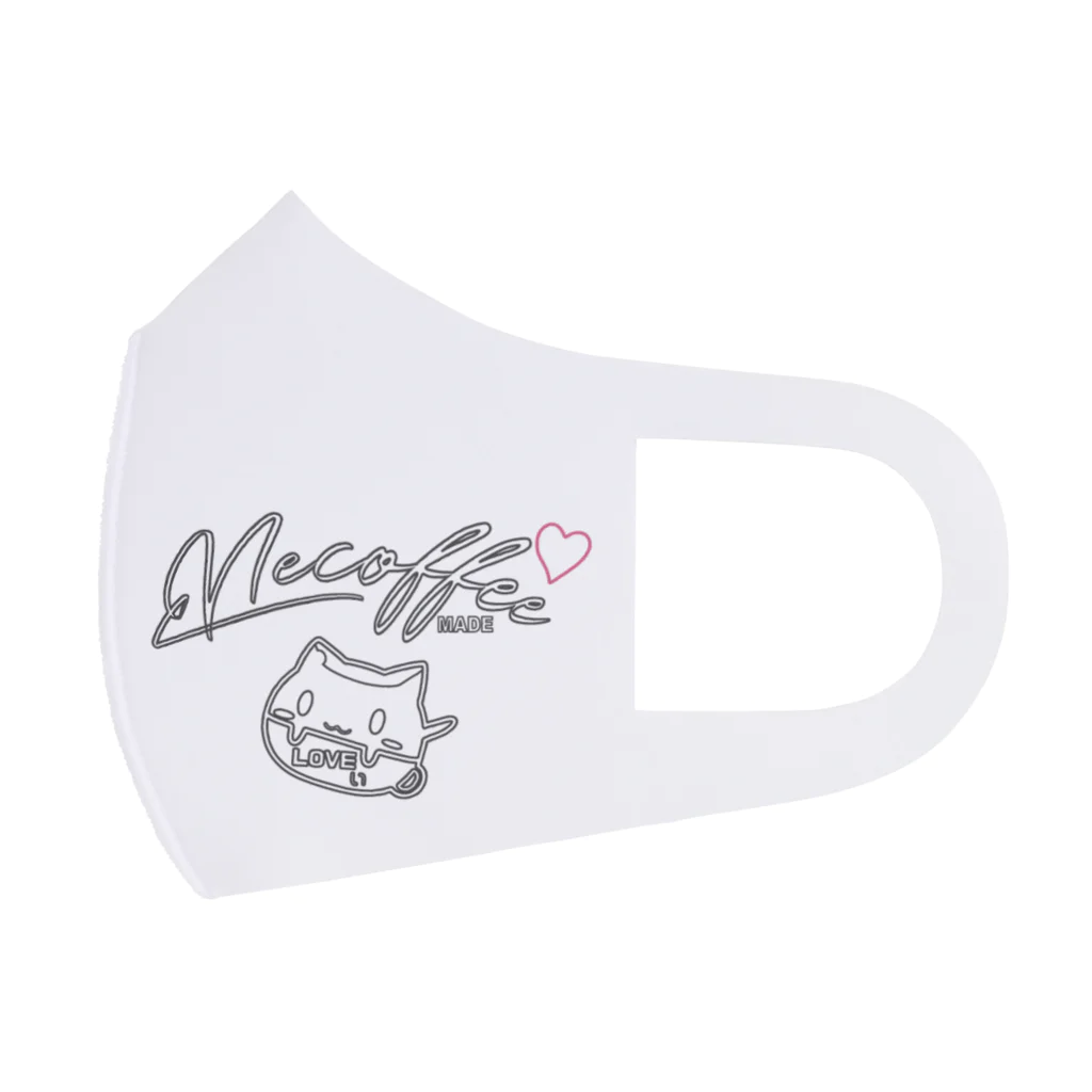 necoffeeのTシャツペット　ネコーヒーLOVEぃちゃん❤️ フルグラフィックマスク