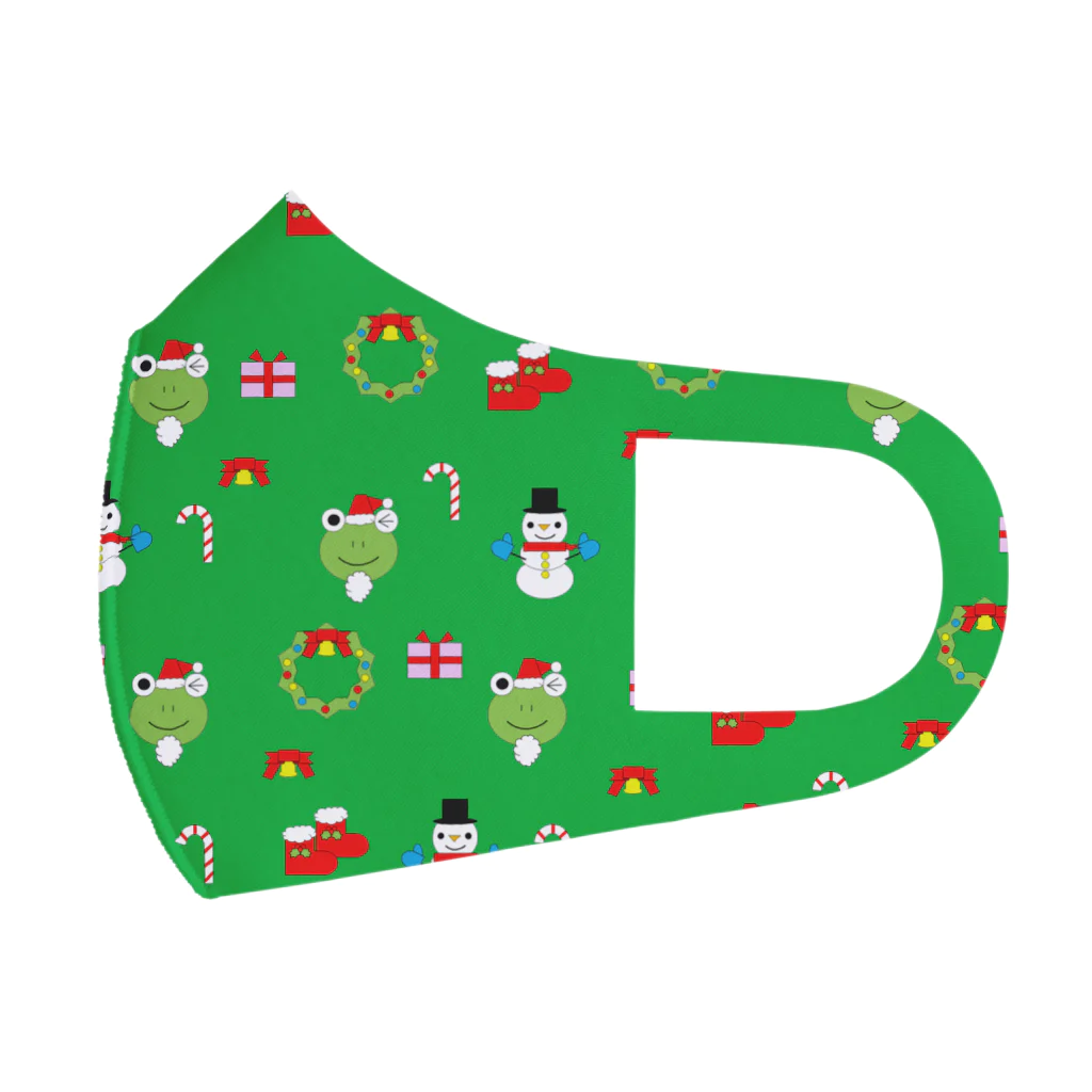 🐸かえるさんと仲間たち🐸のかえるさんのクリスマス（緑） Face Mask