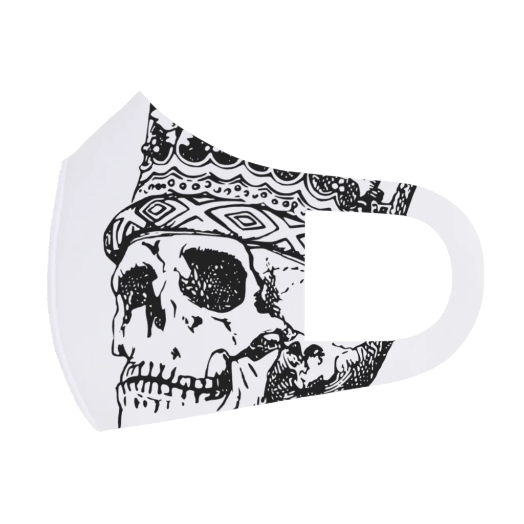 COOL&SIMPLEのBlack White Illustrated Skull King  Face Mask