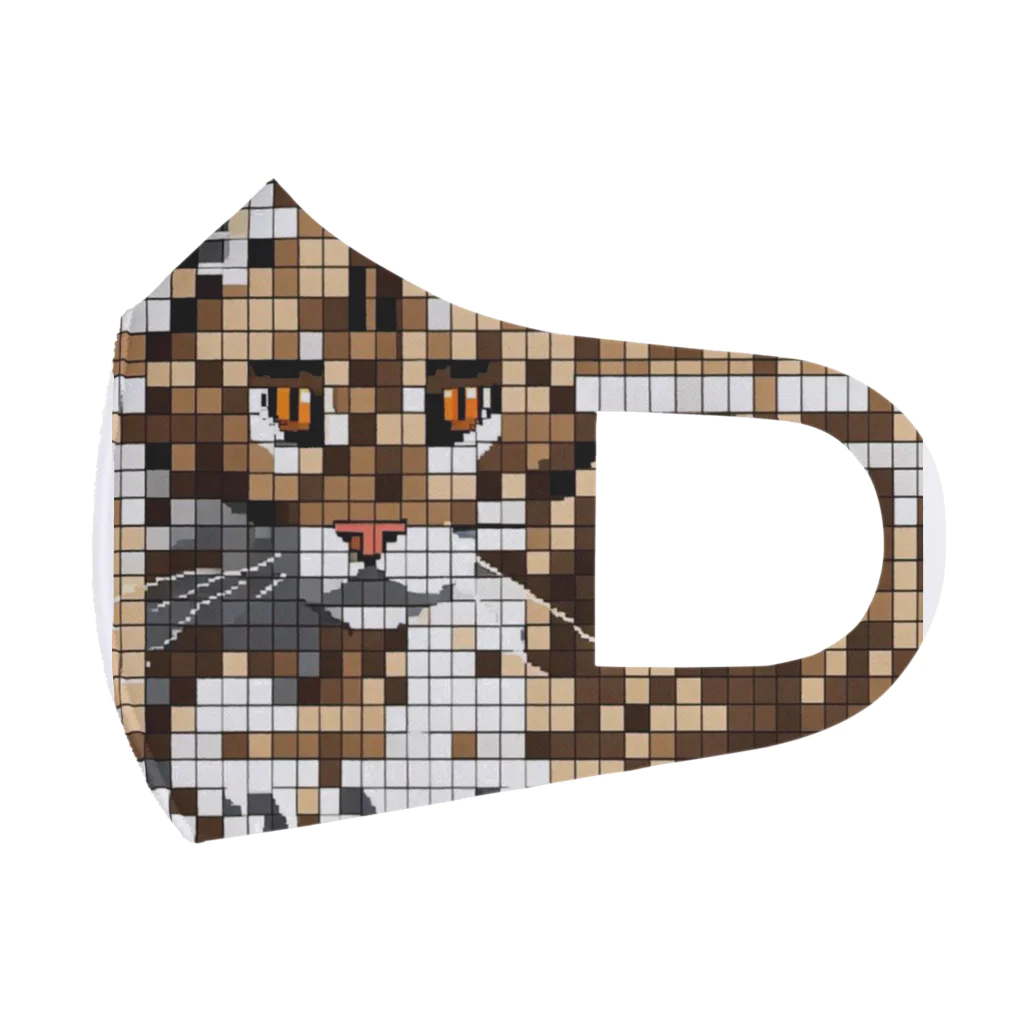 kindonesiaのドット絵のベンガルキャット フルグラフィックマスク