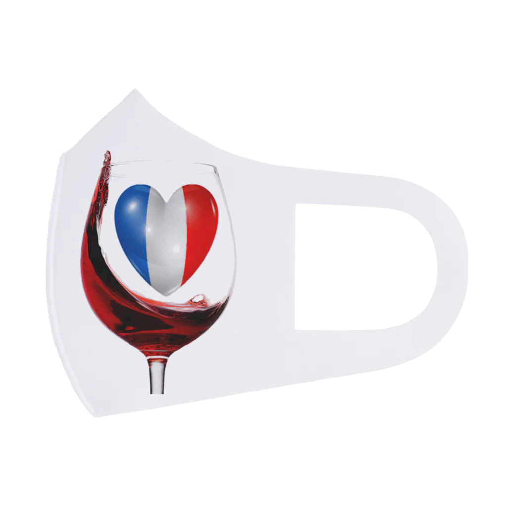 WINE 4 ALLの国旗とグラス：フランス（雑貨・小物） フルグラフィックマスク