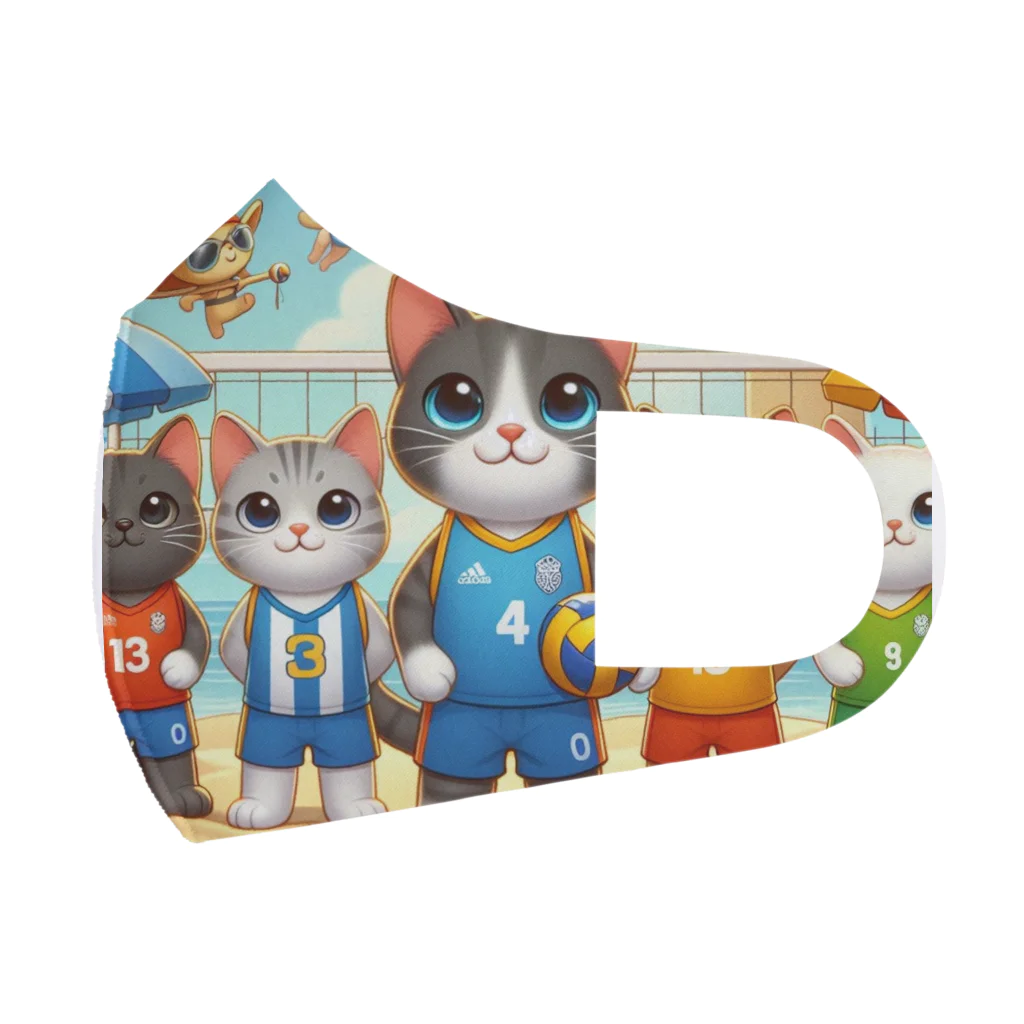 【volleyball online】の猫好きのみなさん必見！愛らしい猫のバレーボールグッズ Face Mask