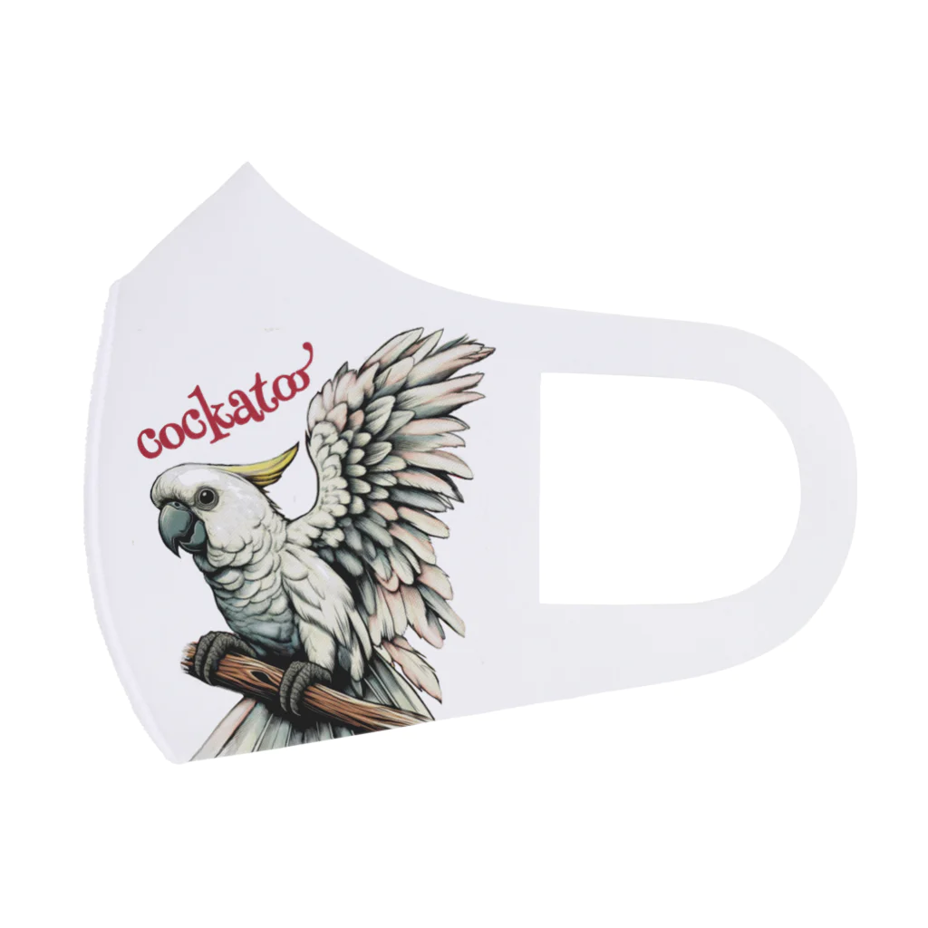 meow-meowの羽ばたくコカトゥー(キバタン) フルグラフィックマスク