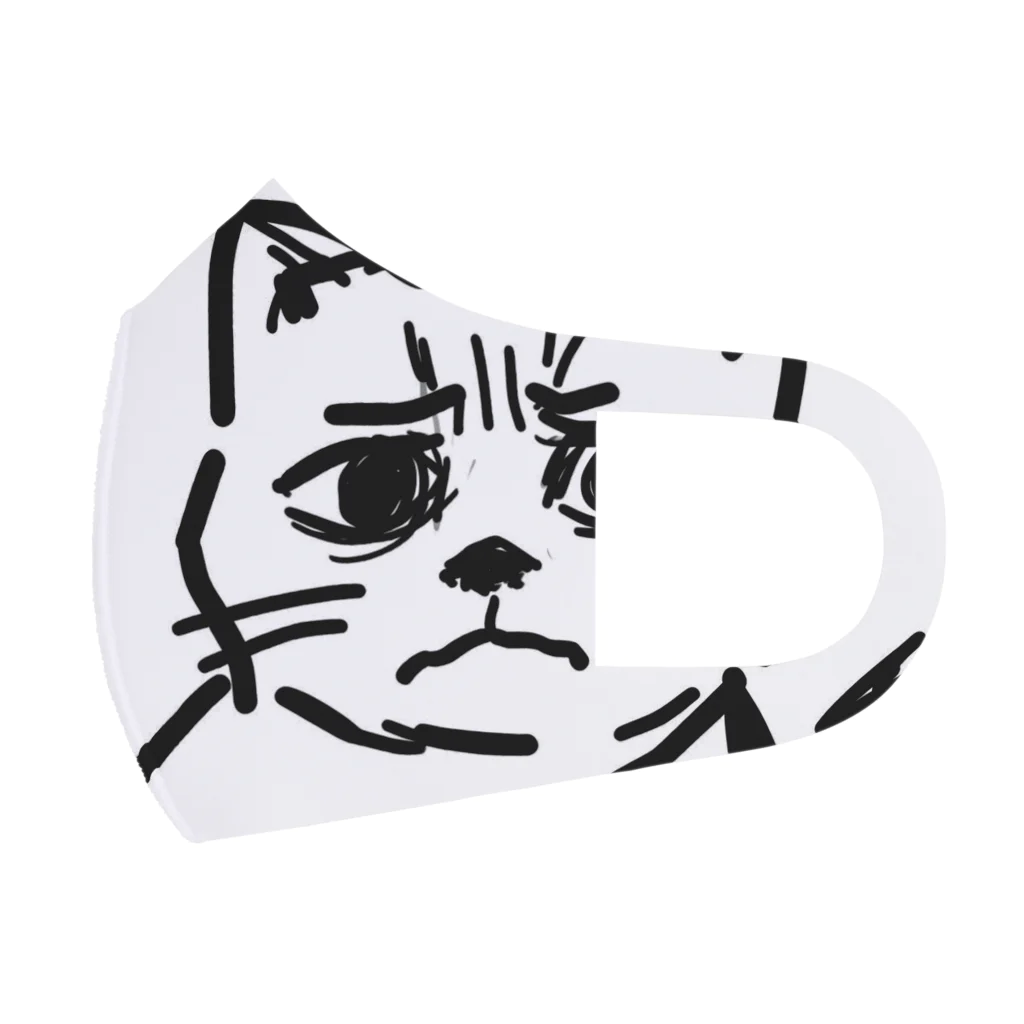 CODYの訝しげな顔の猫 Face Mask