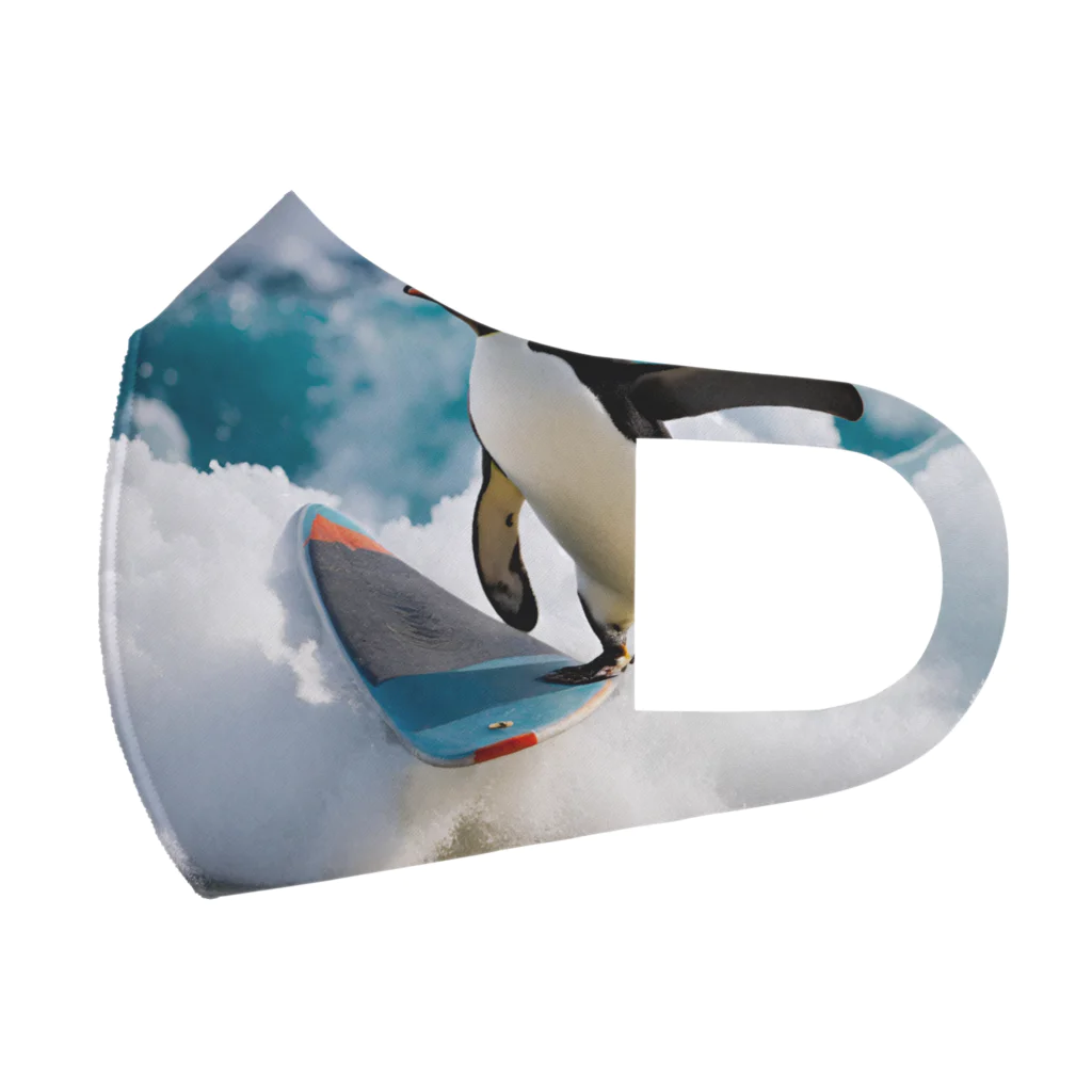 hakumenhonのサーフィンするペンギン Face Mask