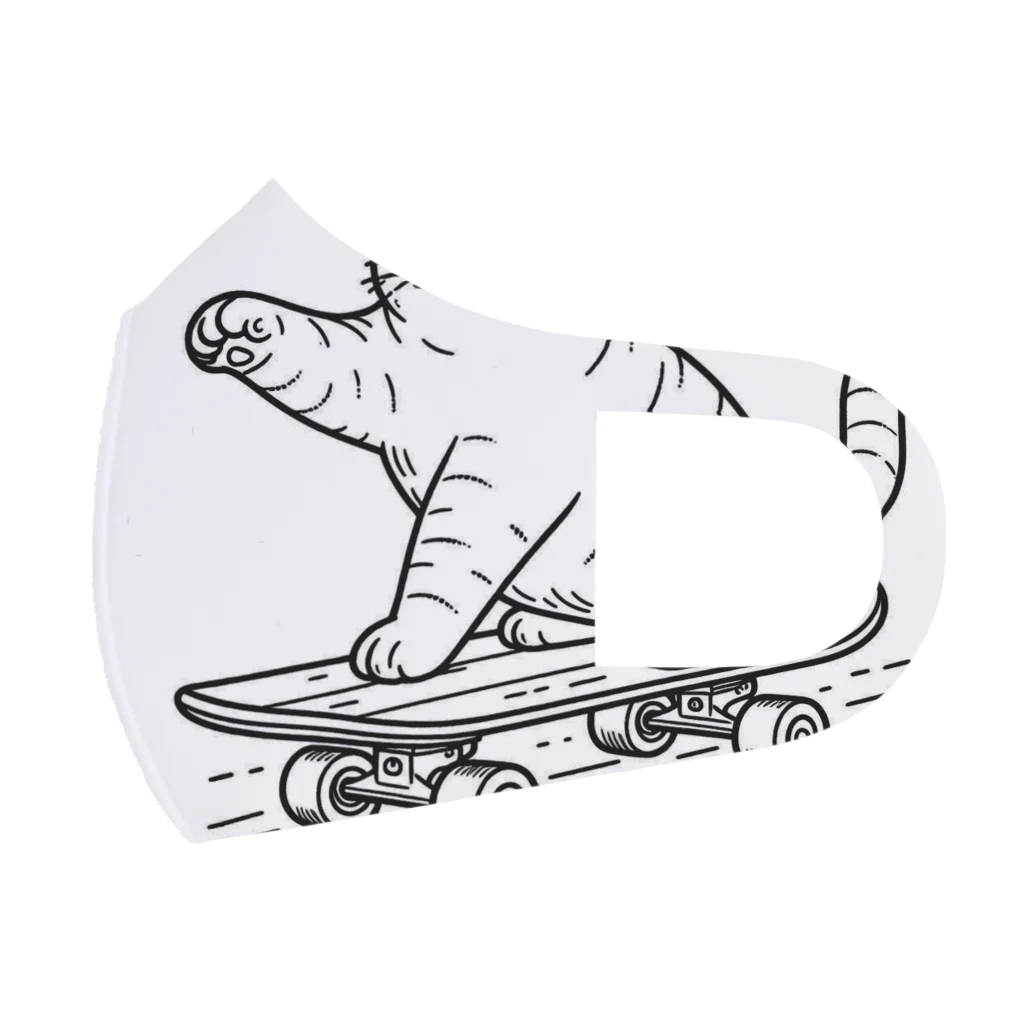 hakumenhonのスケートボード猫 フルグラフィックマスク