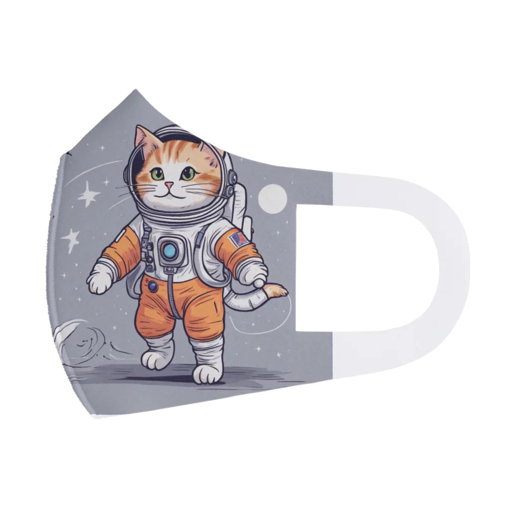 dora8の宇宙ウォークを行う宇宙飛行士な猫2 フルグラフィックマスク