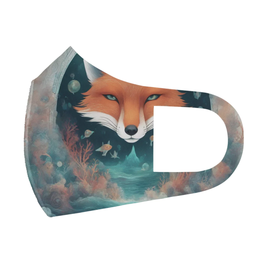 ブルーレイの深海を想う狐 Face Mask