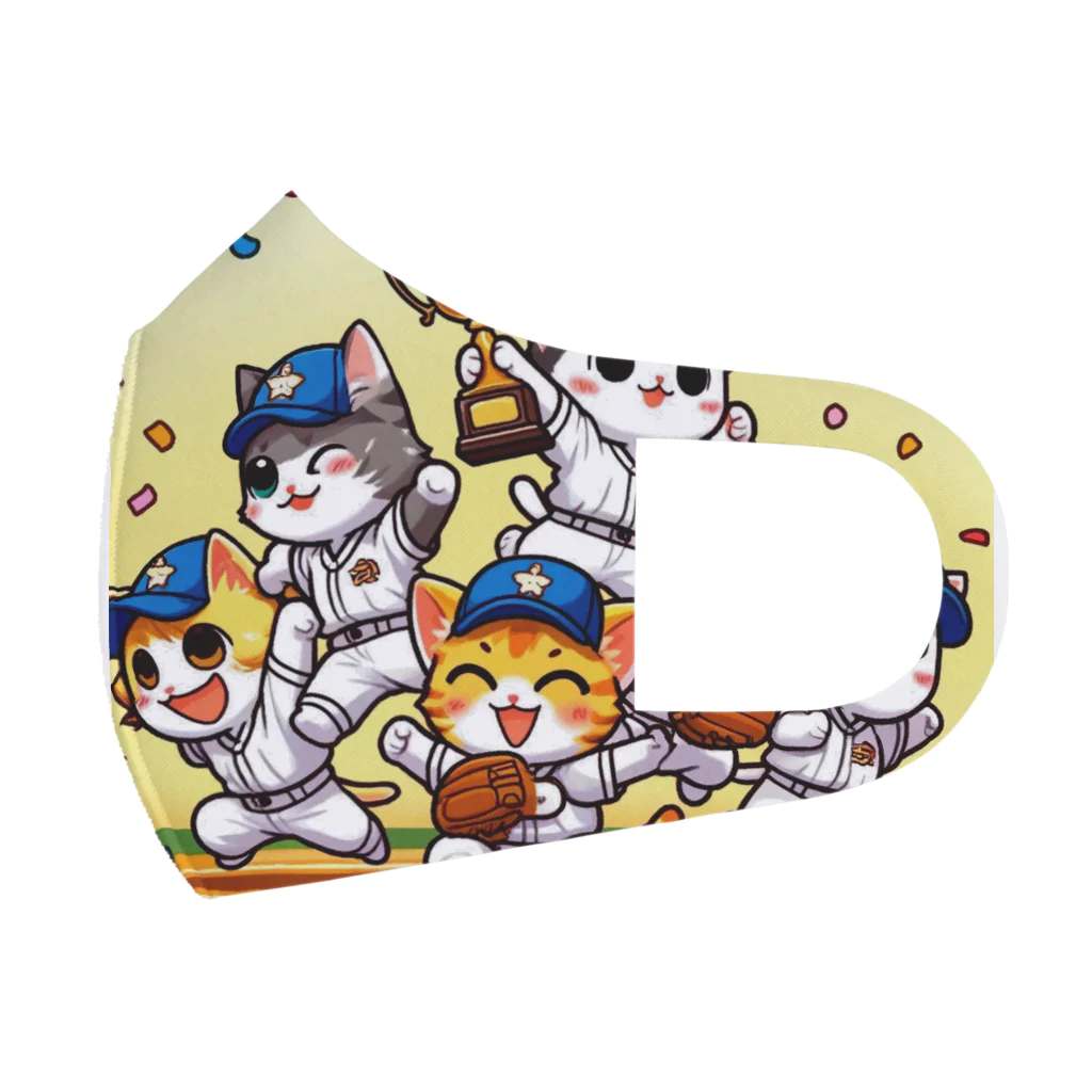 子猫カーニバルのニャンコチームの勝利 Face Mask