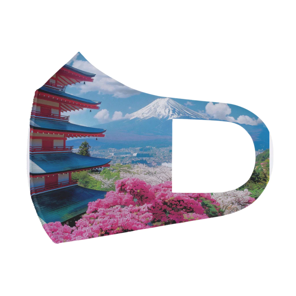 AQUAMETAVERSEの絶景な富士山ツツジ満開な季節 アメジスト2846 Face Mask