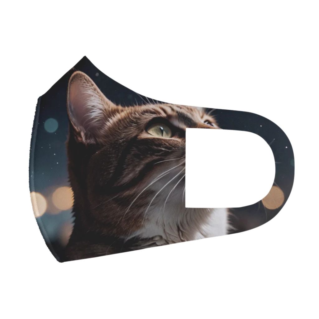 AI Design Labの星を見る猫 Face Mask